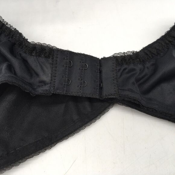 Vintage Black Lace Lingerie Camisole Garter Belt Robe 3 Piece Set Sz Medium Hot - Picture 8 of 12